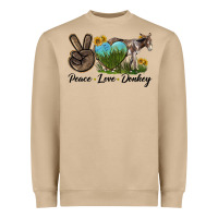 Mushroom Peace Love Donkey Heavyweight Sweatshirt - LillyAllenDesigns