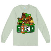 Matcha St. Patrick's Texas map Long Sleeve Tee - OliviaCreatesArt