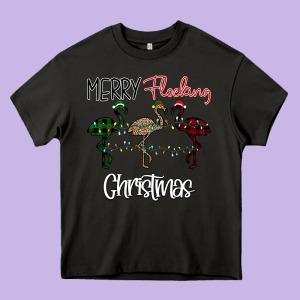 Merry Flocking Christmas Heavy Core Tee Designed By Bettercallsaul
