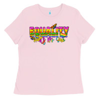 Bubblegum Pink Equality hurts no one Ladies Tee - NancyCooperArtShop