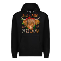 Black Just a Little Moody Premium Hoodie - CowhideDigitalArt