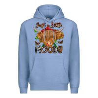Colony Blue Just a Little Moody Premium Hoodie - CowhideDigitalArt