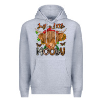Heather Grey Just a Little Moody Premium Hoodie - CowhideDigitalArt