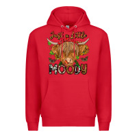 Red Just a Little Moody Premium Hoodie - CowhideDigitalArt