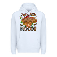 White Just a Little Moody Premium Hoodie - CowhideDigitalArt