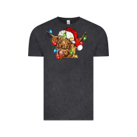 Vintage Black christmas heifer cow Vintage Tee - CowGirlArtShop