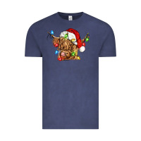 Vintage Denim christmas heifer cow Vintage Tee - CowGirlArtShop