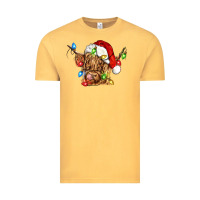 Vintage Mustard christmas heifer cow Vintage Tee - CowGirlArtShop