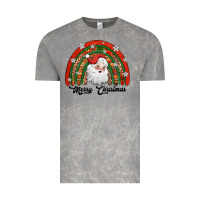 Cloud Rock merry christmas santa rainbow Vintage Tee - Jasminsmagicworld
