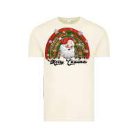 Merry Christmas Santa Rainbow Vintage Tee | Teevron