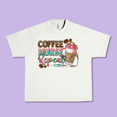 Coffee Nurse Repeat Urban Heavy Tee Designed By Cowgirlartshop