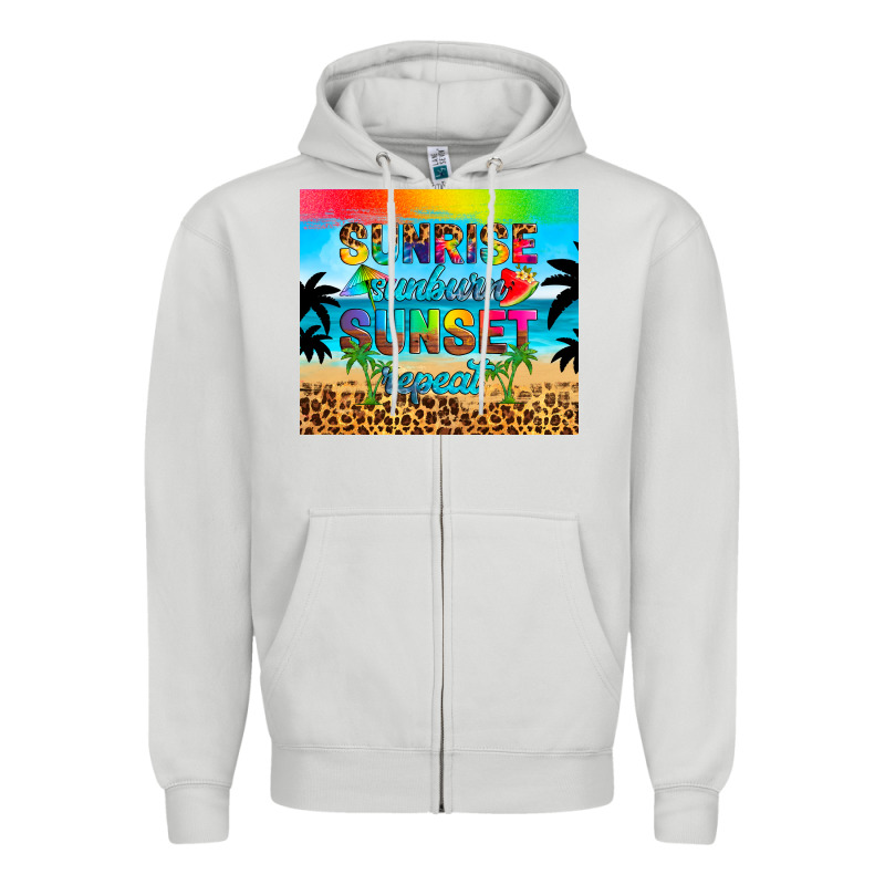 Sunrise Sunburn Sunset Repeat Zipper Hoodie by Artiststas | Teevron