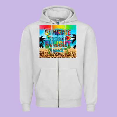 Sunrise Sunburn Sunset Repeat Zipper Hoodie Designed By Artiststas