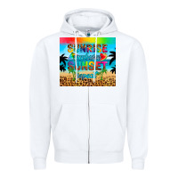 White sunrise sunburn sunset repeat Zipper Hoodie - Artiststas