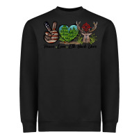 Black Peace Love Elk Buck Deer Heavyweight Sweatshirt - LillyAllenDesigns