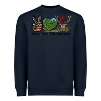Navy Peace Love Elk Buck Deer Heavyweight Sweatshirt - LillyAllenDesigns