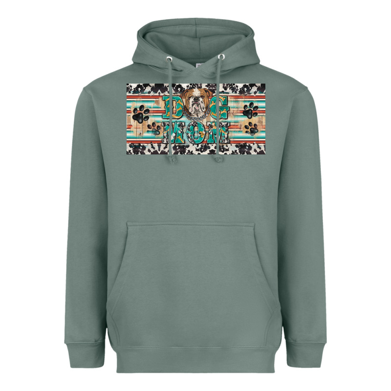 Dog Mom English Bulldog License Plate Template Heavyweight Hoodie by BarkalooDesign | Teevron