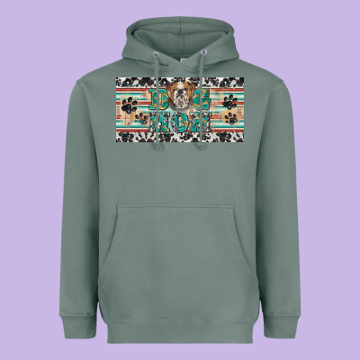 Dog Mom English Bulldog License Plate Template Heavyweight Hoodie Designed By Barkaloodesign