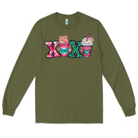 Army Green xoxo coffee cups Long Sleeve Tee - OliviaCreatesArt