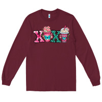 Burgundy xoxo coffee cups Long Sleeve Tee - OliviaCreatesArt