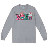 Heather Grey xoxo coffee cups Long Sleeve Tee - OliviaCreatesArt