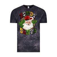 Cloud Black howdy santa western cactus christmas Vintage Tee - CowGirlArtShop