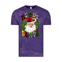 Cloud Purple howdy santa western cactus christmas Vintage Tee - CowGirlArtShop