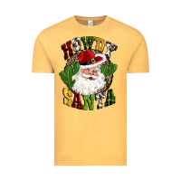 Vintage Mustard howdy santa western cactus christmas Vintage Tee - CowGirlArtShop