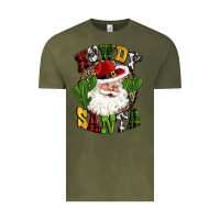 Vintage Olive howdy santa western cactus christmas Vintage Tee - CowGirlArtShop