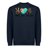 Navy Peace Love Sea Lion Heavyweight Sweatshirt - LillyAllenDesigns