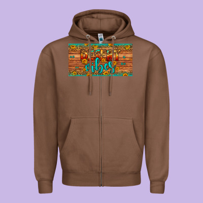 Desert Vibes License Plate Zipper Hoodie Designed By Artiststas