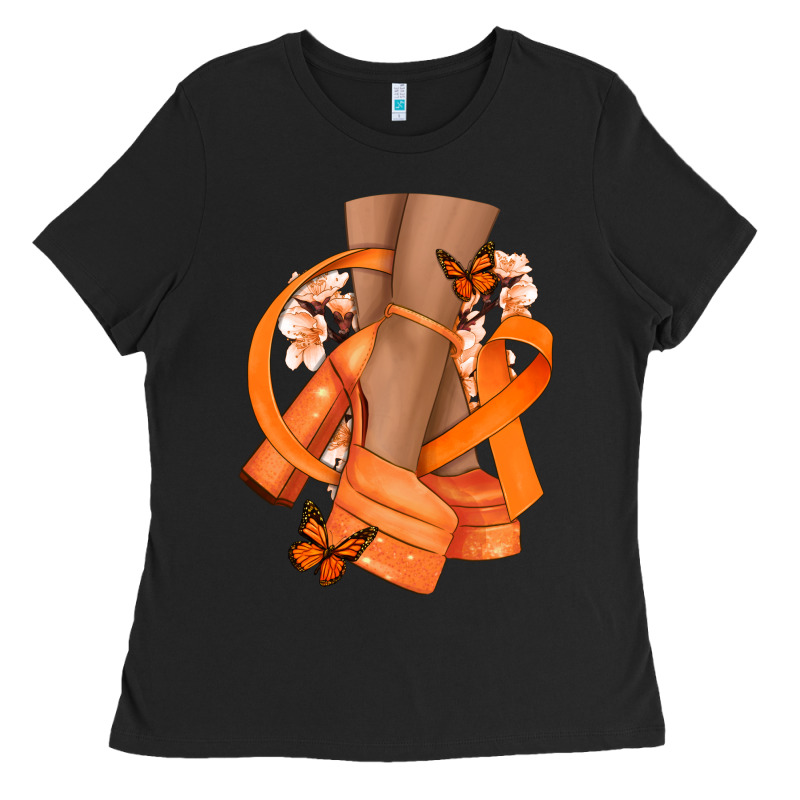 Kidney Cancer Diva Orange Ribbon Ladies Tee by NancyCooperArtShop | Teevron