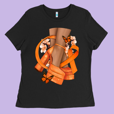 Kidney Cancer Diva Orange Ribbon Ladies Tee Designed By Nancycooperartshop
