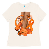Bone Kidney Cancer diva orange ribbon Ladies Tee - NancyCooperArtShop