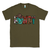 Army Green Western Howdy Gemstone Cowboy Hat Classic Tee - HowdyJamesFarm