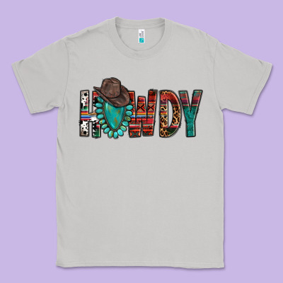 Western Howdy Gemstone Cowboy Hat Classic Tee Designed By Howdyjamesfarm