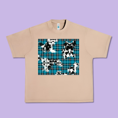 Winter Plaid And Cowhide Pattern Urban Heavy Tee Designed By Ranaportraitstore