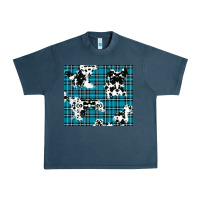 Midnight Navy winter plaid and cowhide pattern Urban Heavy Tee - RanaPortraitStore