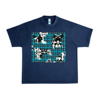 Navy winter plaid and cowhide pattern Urban Heavy Tee - RanaPortraitStore