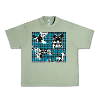 Oil Green winter plaid and cowhide pattern Urban Heavy Tee - RanaPortraitStore