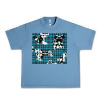 Pebble Blue winter plaid and cowhide pattern Urban Heavy Tee - RanaPortraitStore