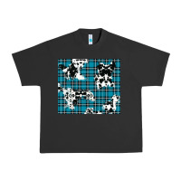Pigment Black winter plaid and cowhide pattern Urban Heavy Tee - RanaPortraitStore