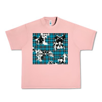 Salmon winter plaid and cowhide pattern Urban Heavy Tee - RanaPortraitStore