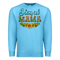Ocean Blue blessed mama Premium Sweatshirt - BarkalooDesign