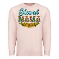 Pale Pink blessed mama Premium Sweatshirt - BarkalooDesign