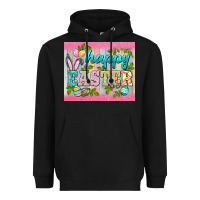 Black happy easter mousepad Heavyweight Hoodie - BarkalooDesign