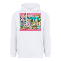White happy easter mousepad Heavyweight Hoodie - BarkalooDesign