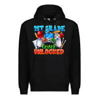 Black 1st Grade Level Unlocked Premium Hoodie - CowhideDigitalArt