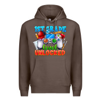 Coffee 1st Grade Level Unlocked Premium Hoodie - CowhideDigitalArt