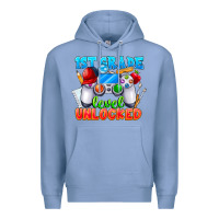 Colony Blue 1st Grade Level Unlocked Premium Hoodie - CowhideDigitalArt